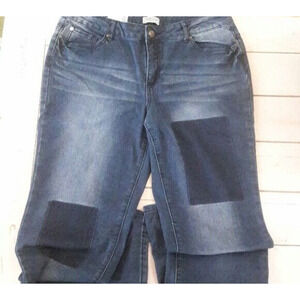 Adam Levine Denim Jeans 11/12 Straight Fit Distressed Patchwork Blue Denim